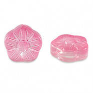 Abalorio de cristal 12mm Flor - Rosa roja
